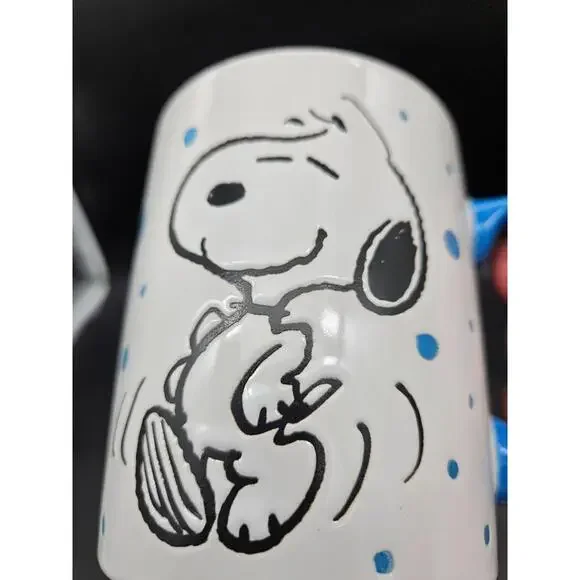 NWT Peanuts Snoopy Stoneware Mug Sky Blue & White 17 Oz - Picture 5 of 8